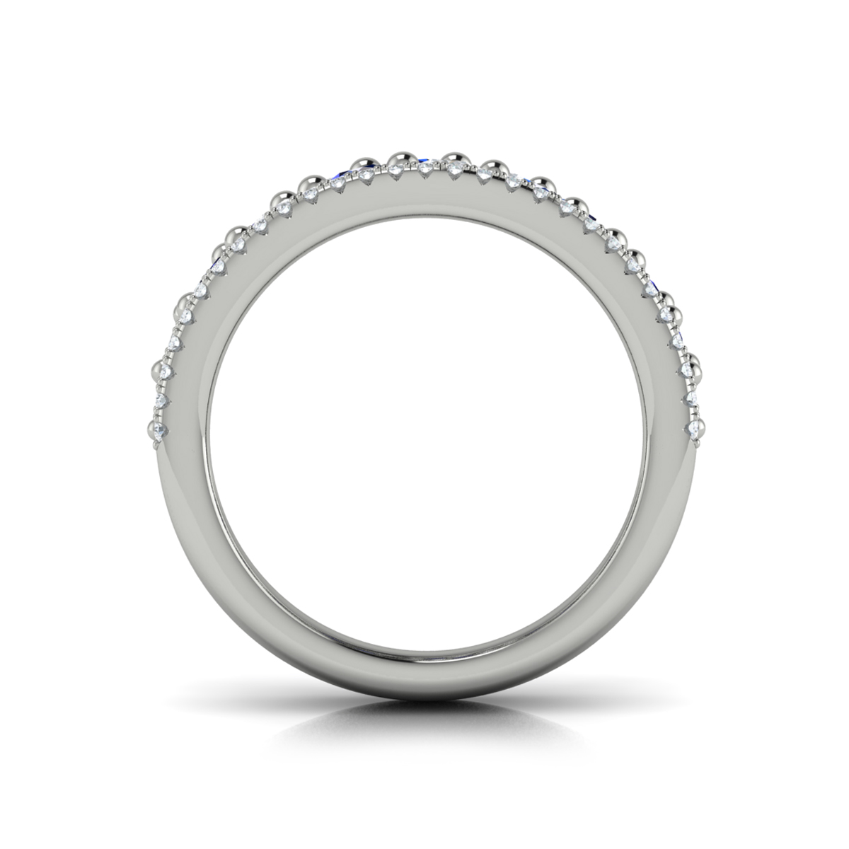 Diamond and Blue Sapphire Cluster Statement Ring