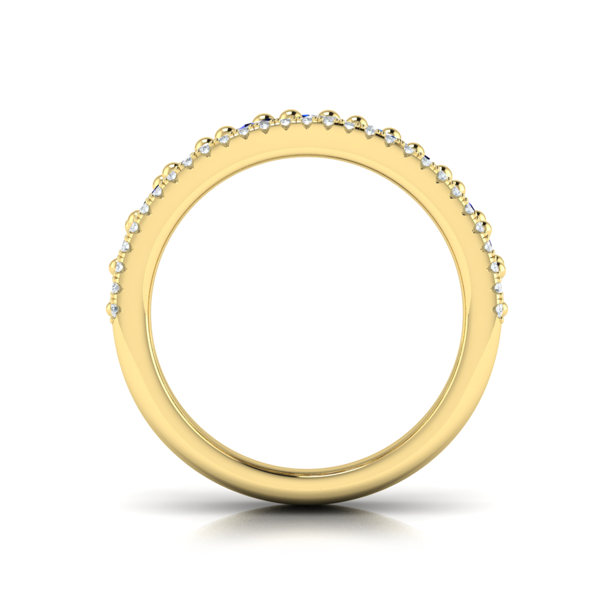 Diamond and Blue Sapphire Cluster Statement Ring