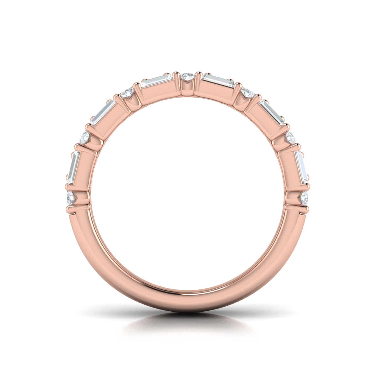 Diamond Baguette Three Row Ring