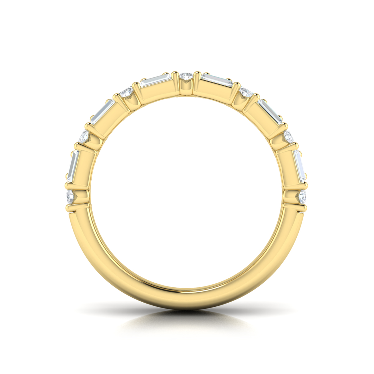 Diamond Baguette Three Row Ring