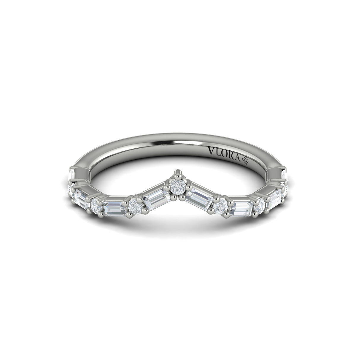 Diamond Baguette Chevron Ring