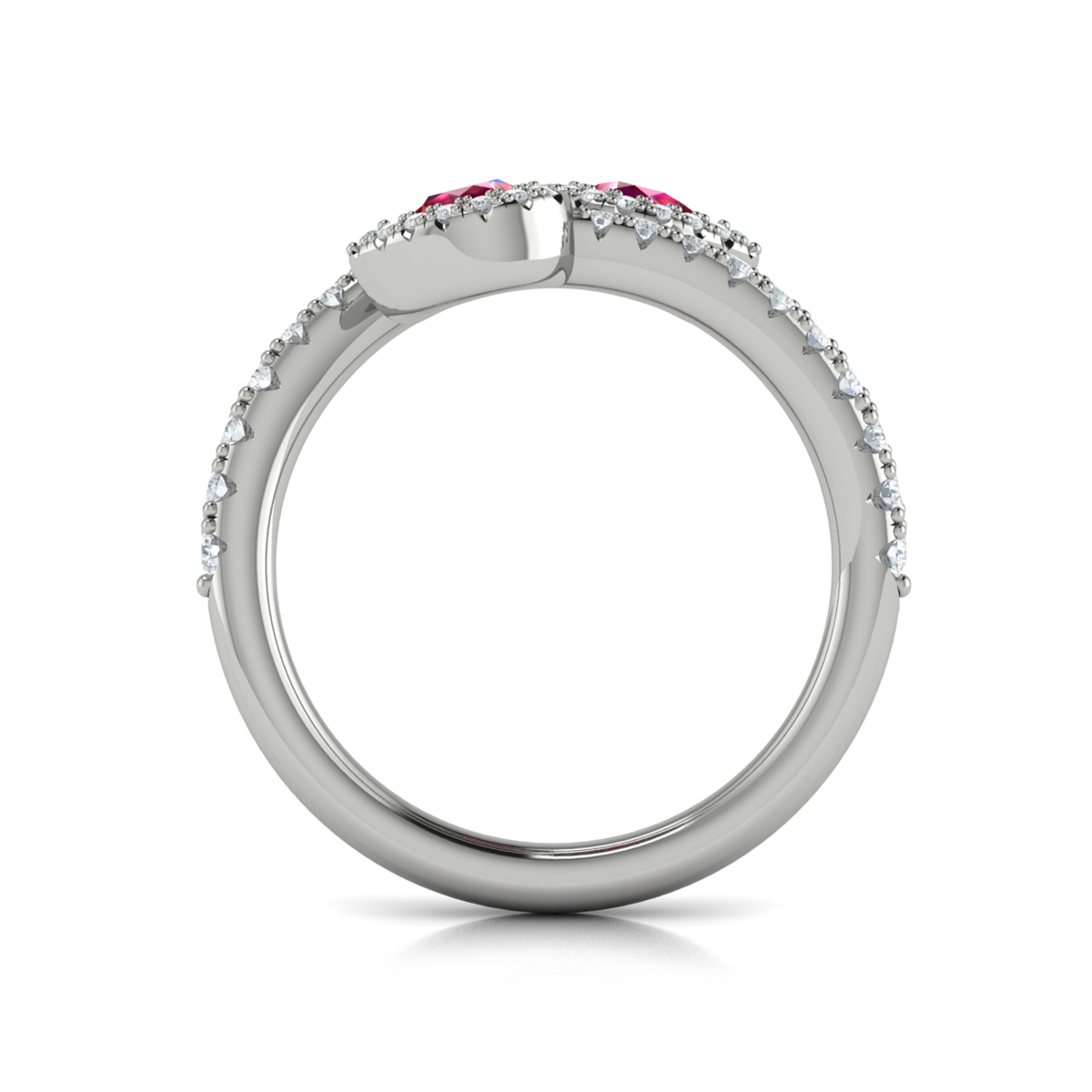 Diamond Wrapped Pear Ruby Ring