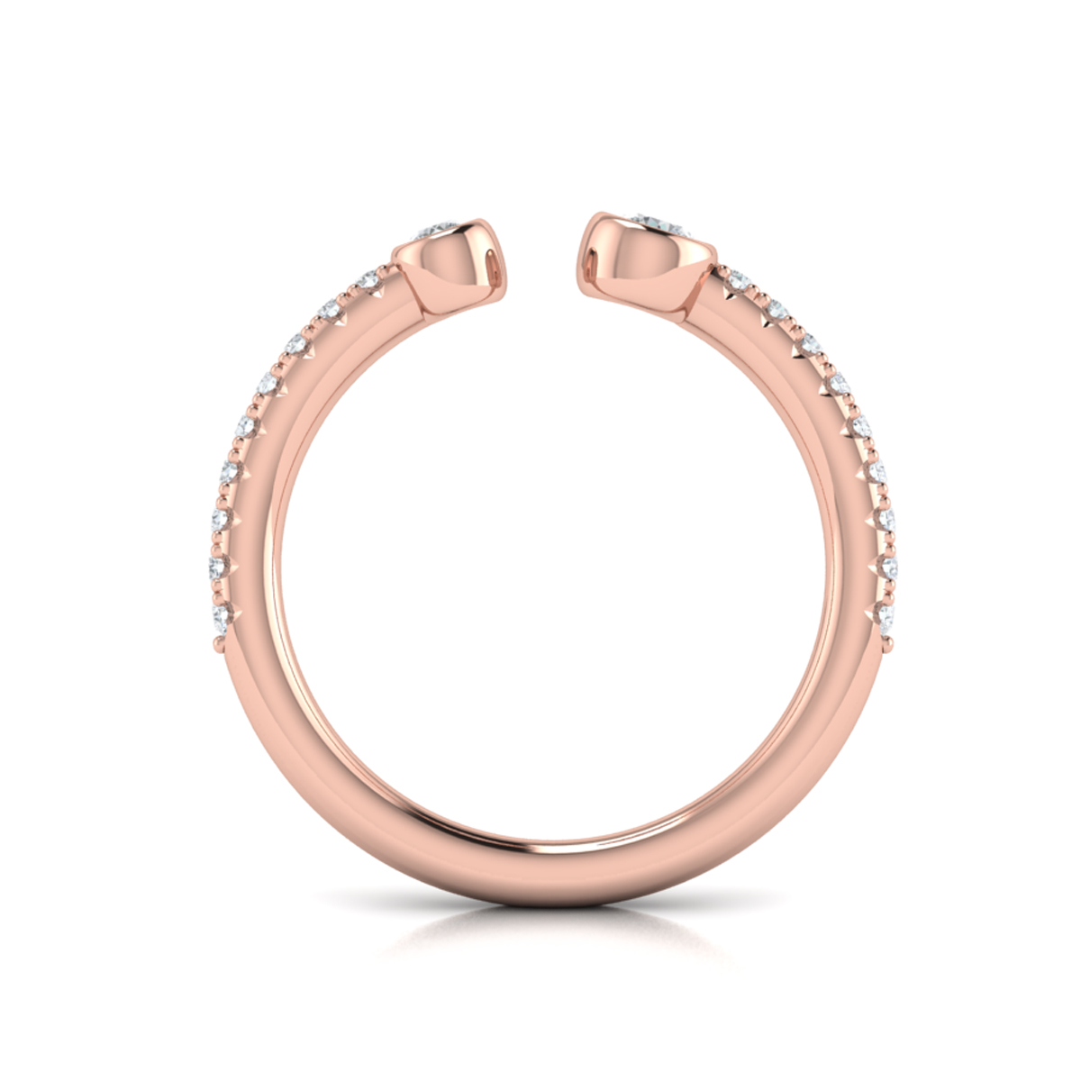 Graduating Diamond Open Ring