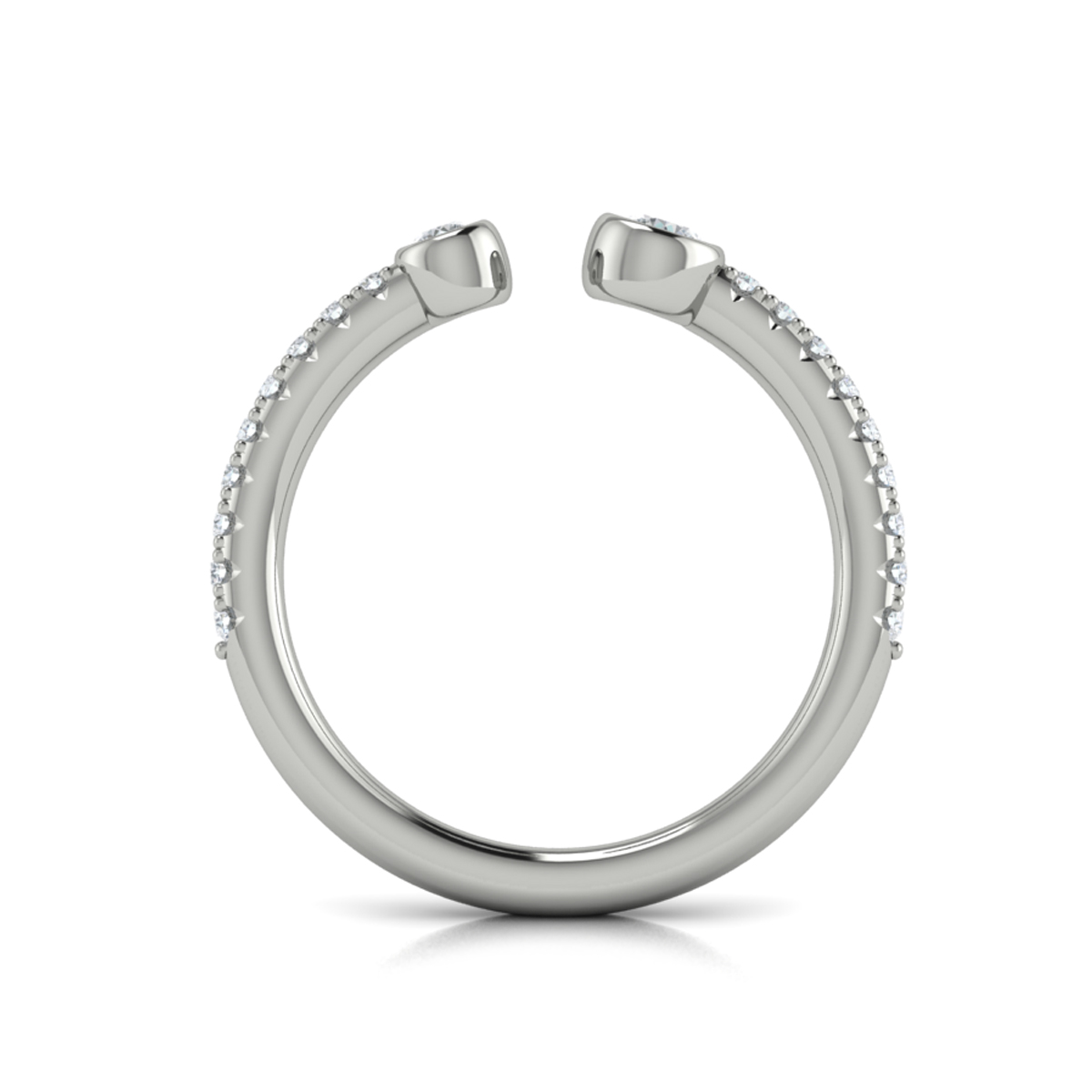Graduating Diamond Open Ring