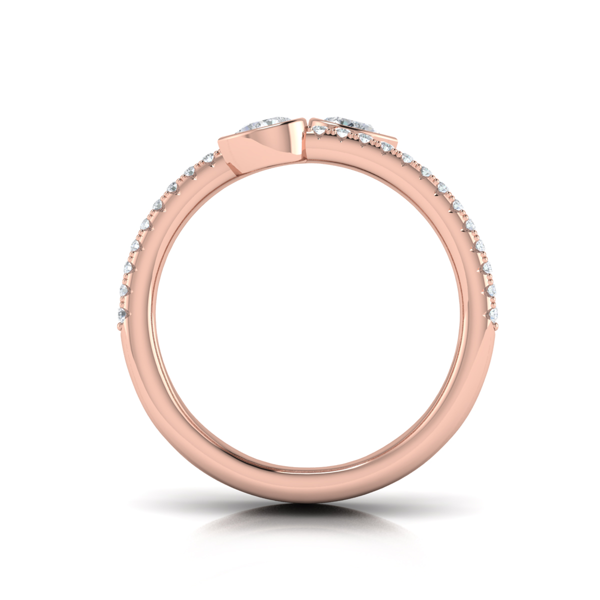 Diamond Three Row Diamond Pear Wrap Ring