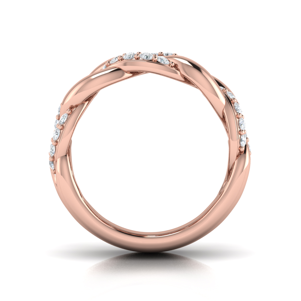 Diamond Interlacing Link Ring