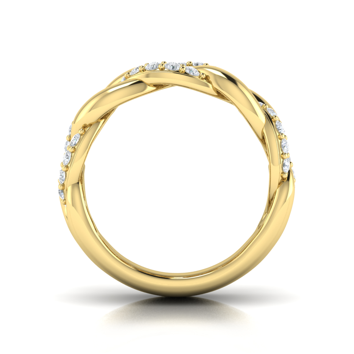 Diamond Interlacing Link Ring