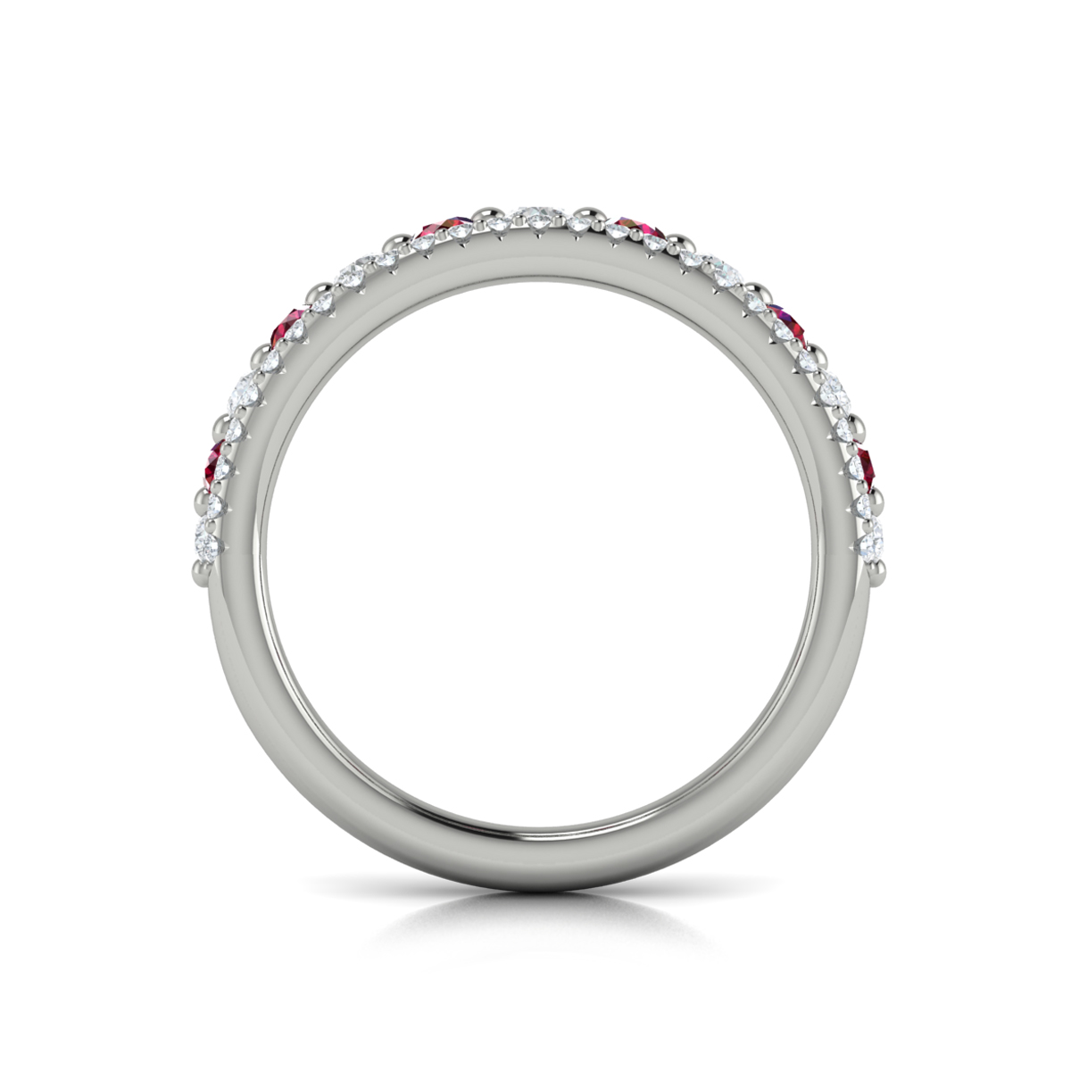 Diamond and Ruby Two Row Ring
