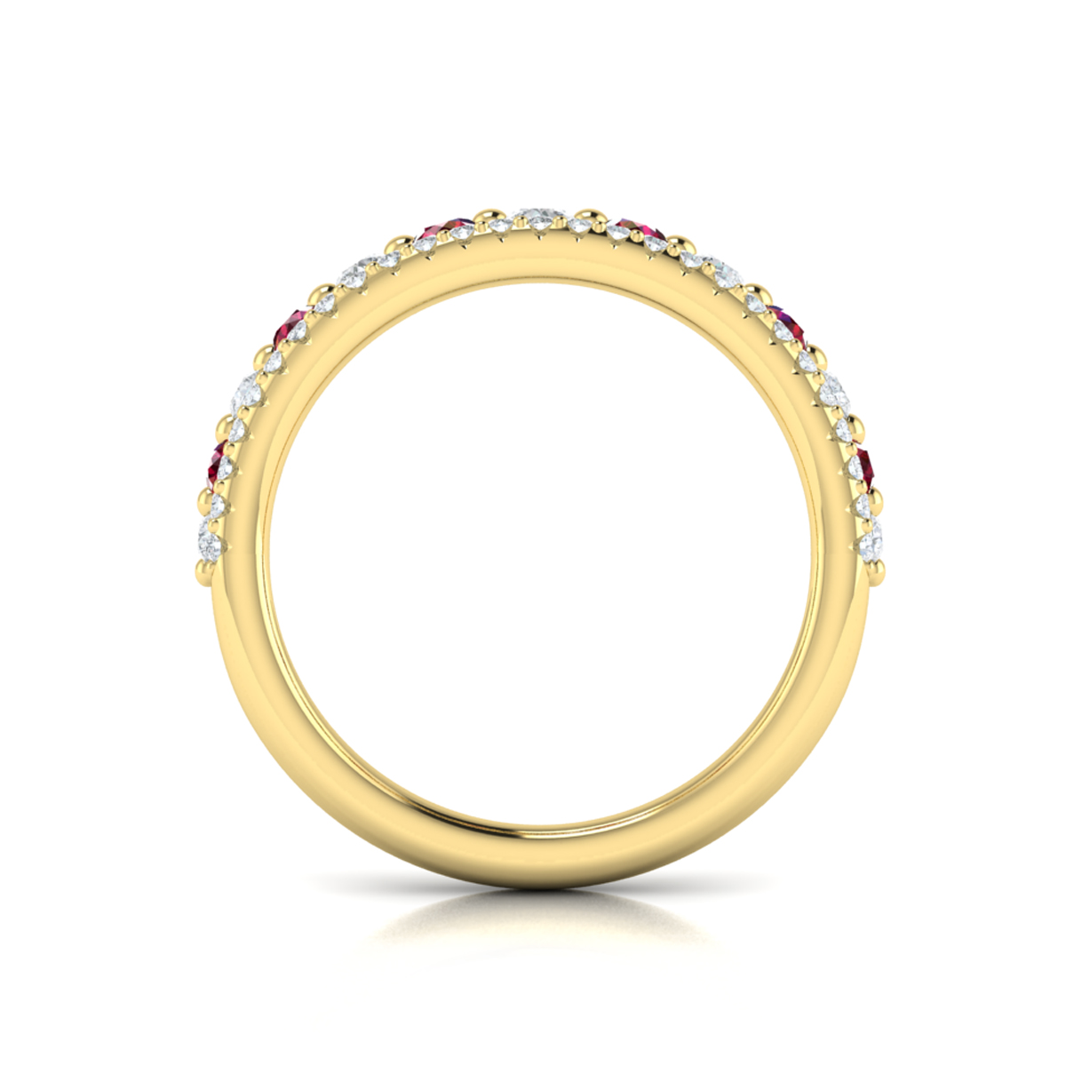 Diamond and Ruby Two Row Ring
