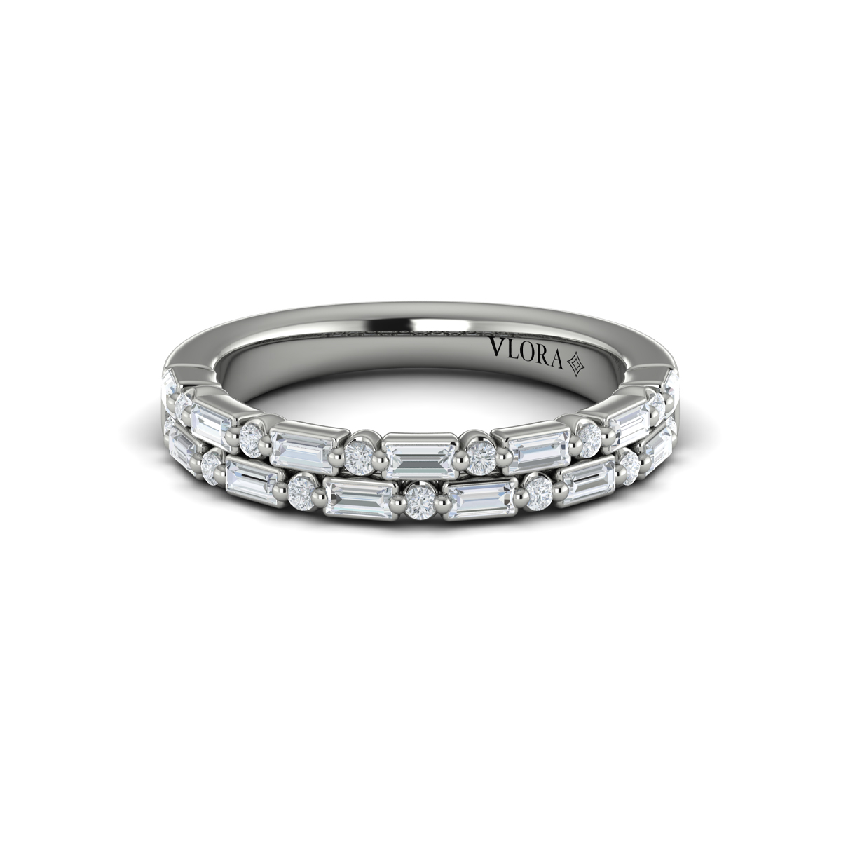 Diamond Baguette Two Row Ring