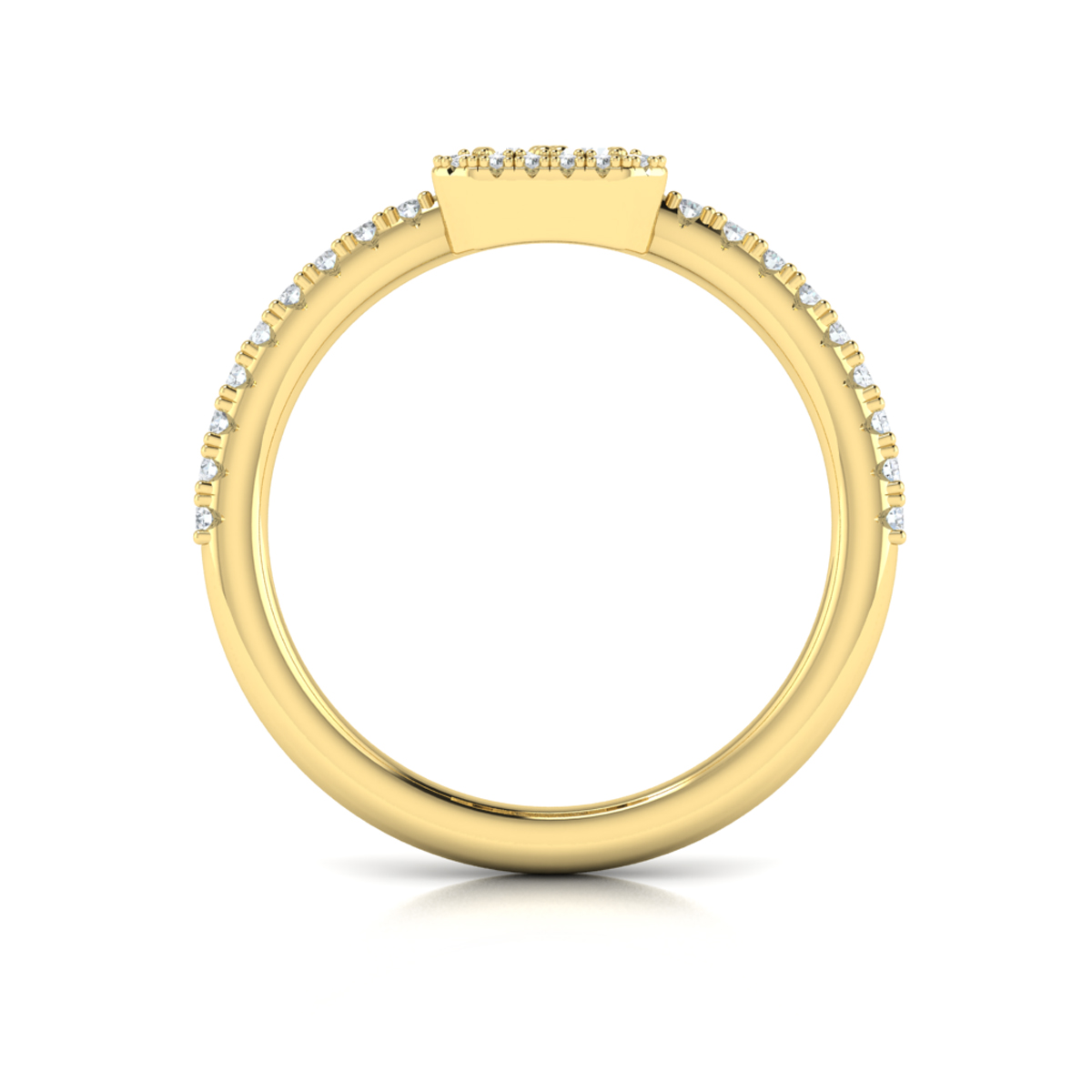 Diamond Halo with Diamond Baguettes Ring