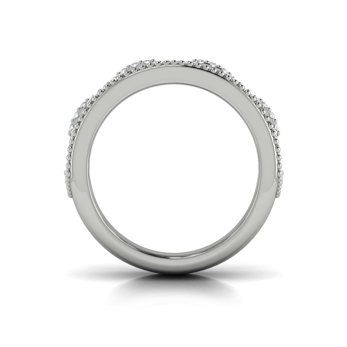 Diamond Open Honeycomb Link Ring