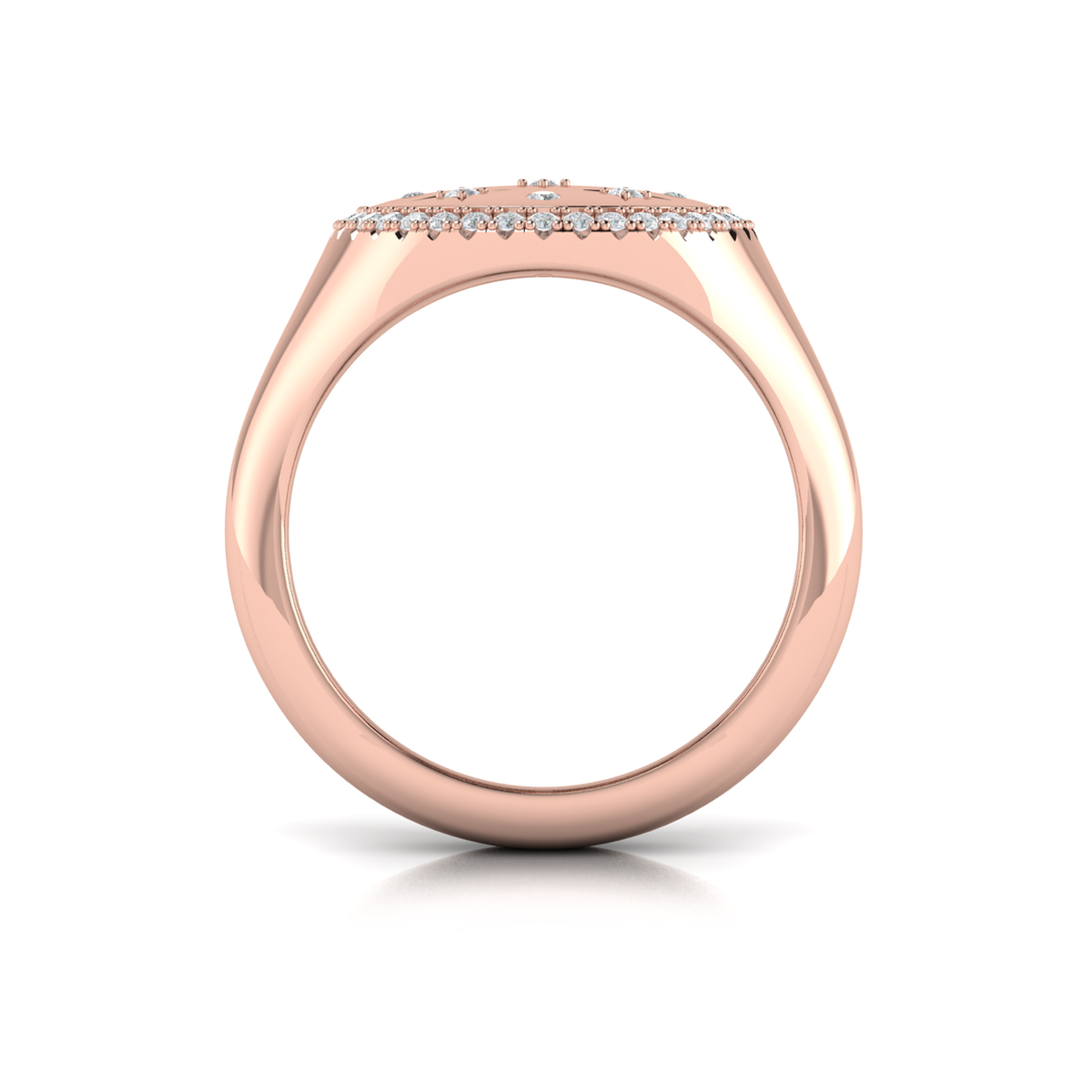 Star Diamonds and Bezel Signet Ring