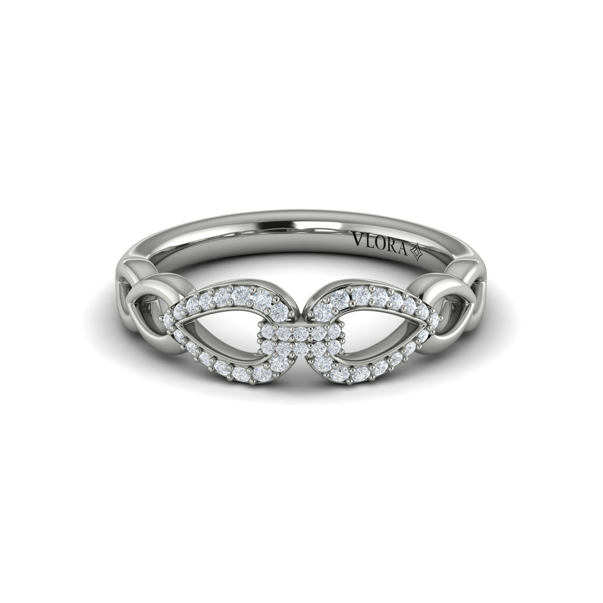 Diamond Double Open Tear Drop Link Bracelet