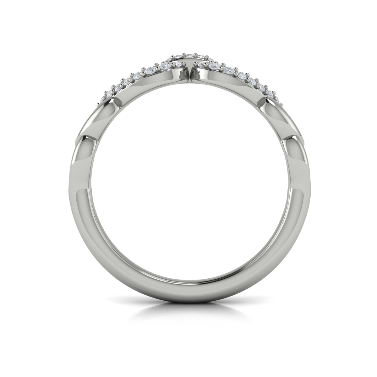 Diamond Double Open Tear Drop Link Bracelet