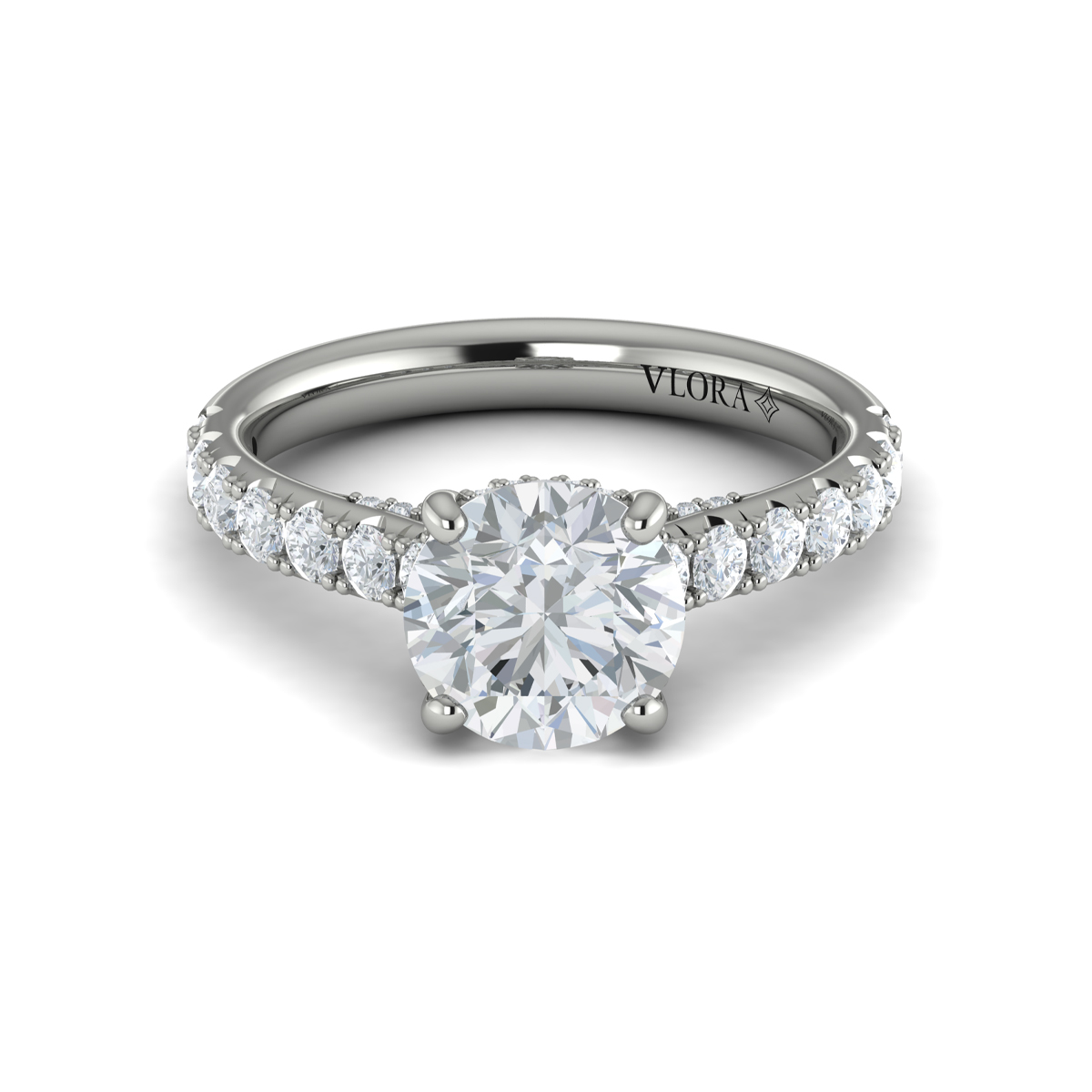 Timeless Cathedral Engagement Ring with Hidden Halo