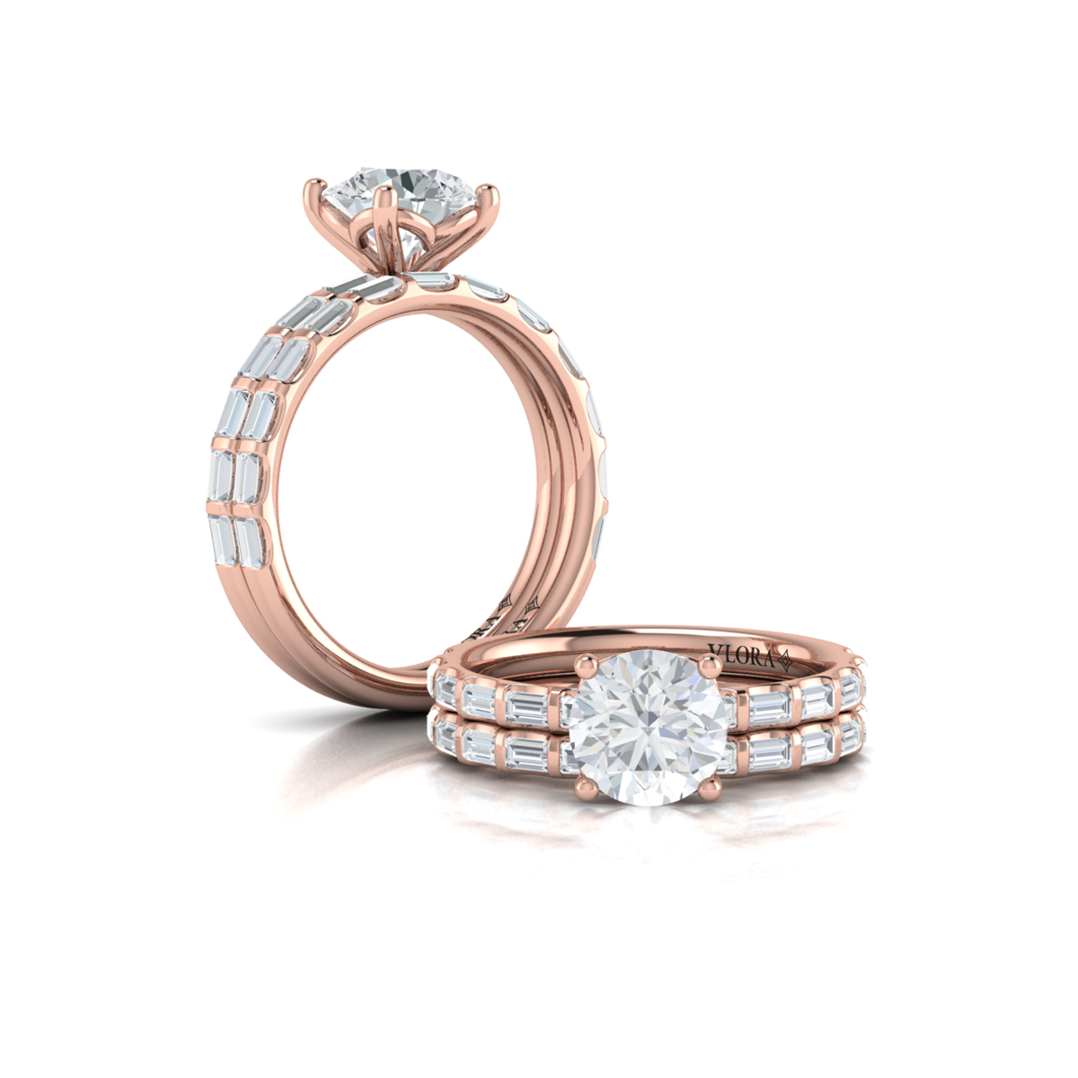 Shining Baguette Band Engagement Ring