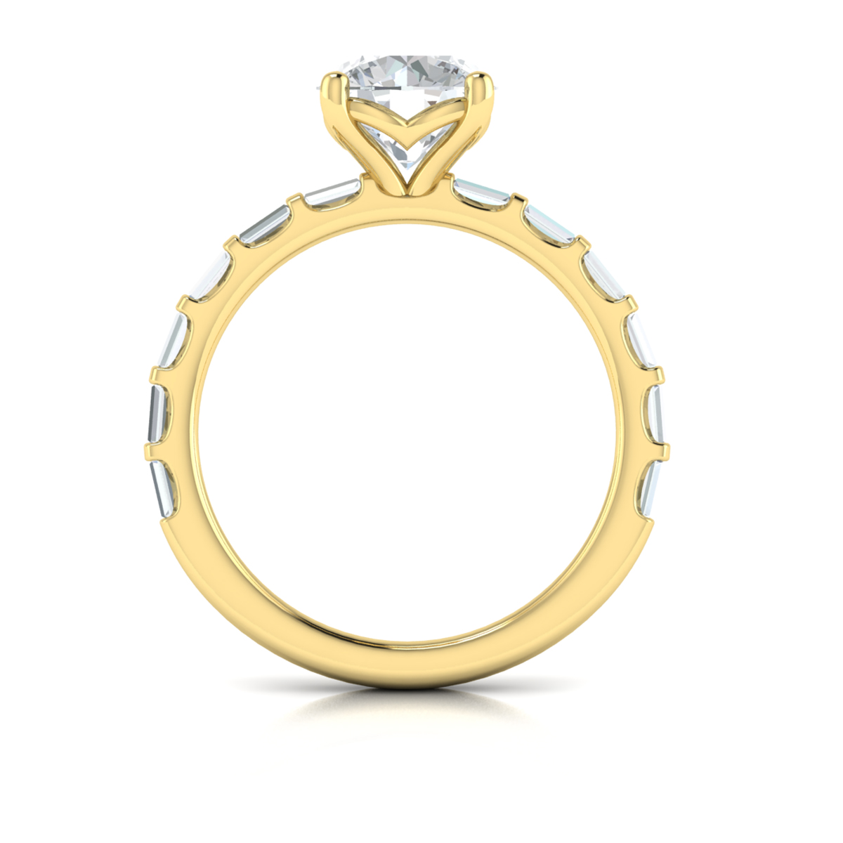 Shining Baguette Band Engagement Ring