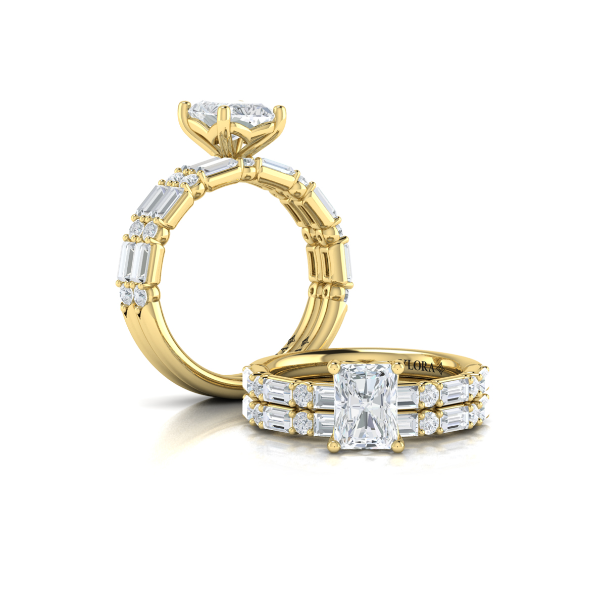 Daring Deco Emerald Cut Engagement Ring