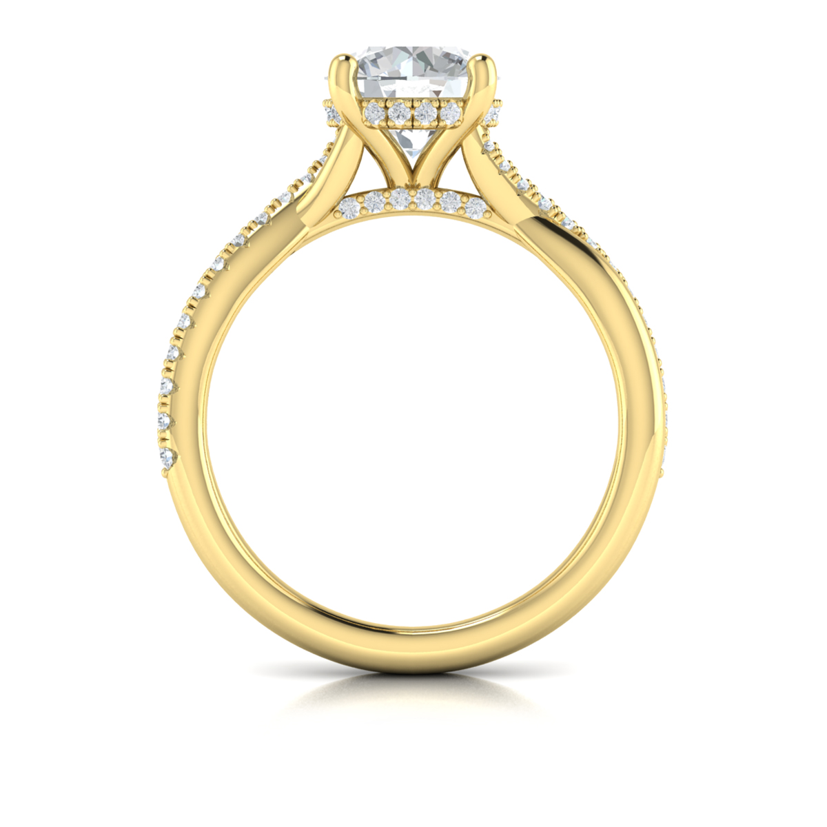 Entwined Hidden Halo Engagement Ring