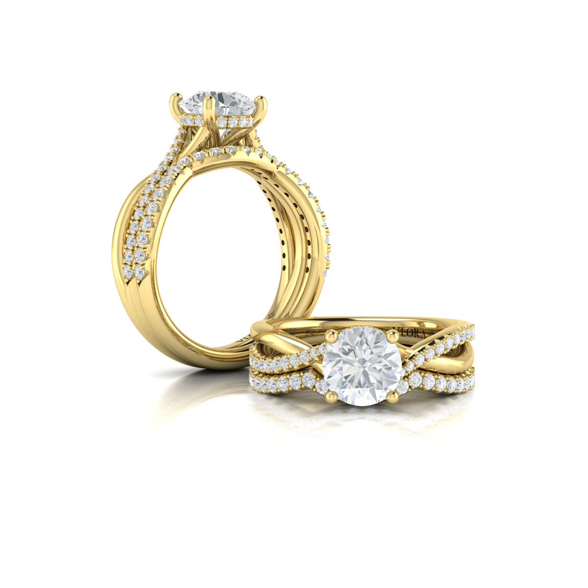 Entwined Hidden Halo Engagement Ring
