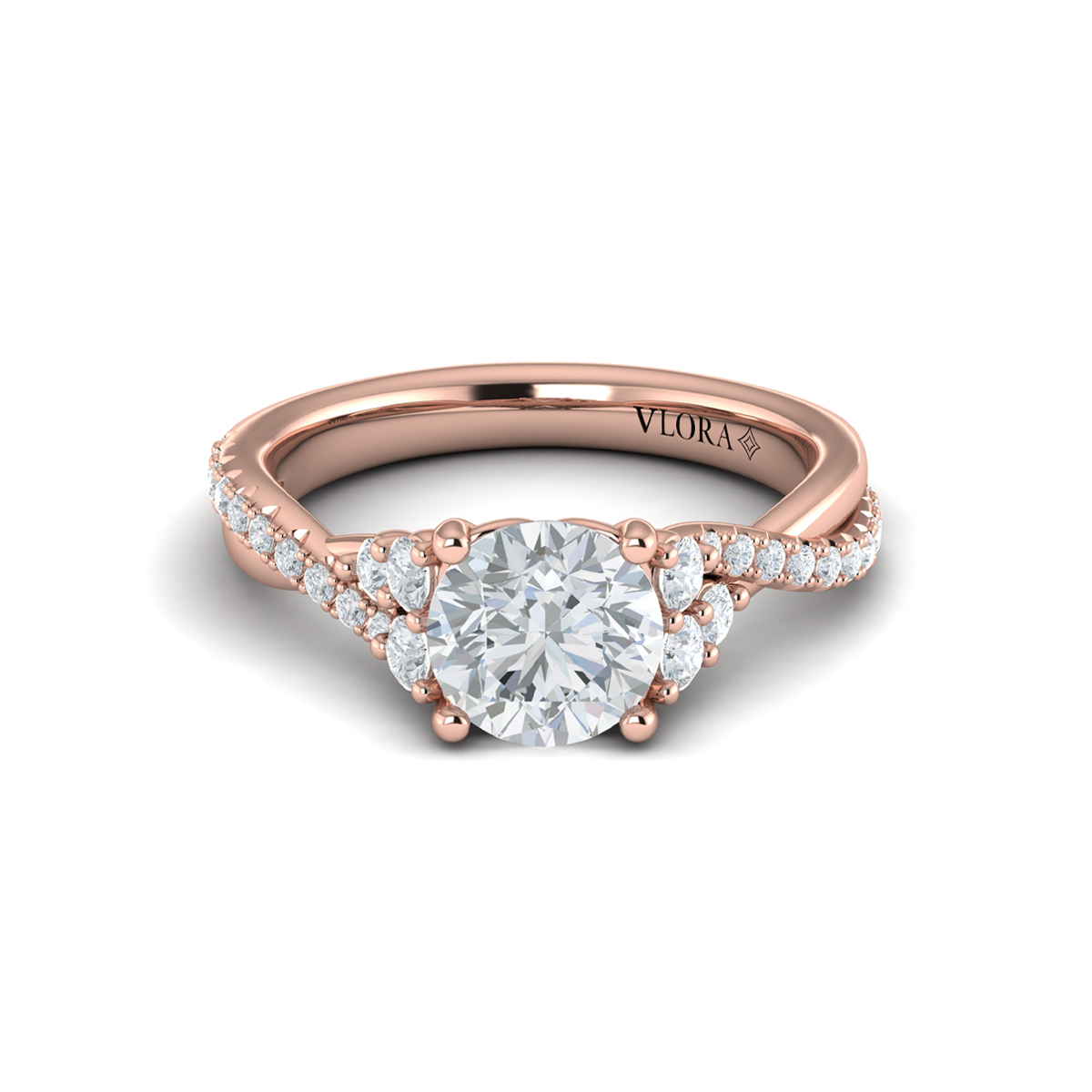 Entwined Round Engagement Ring