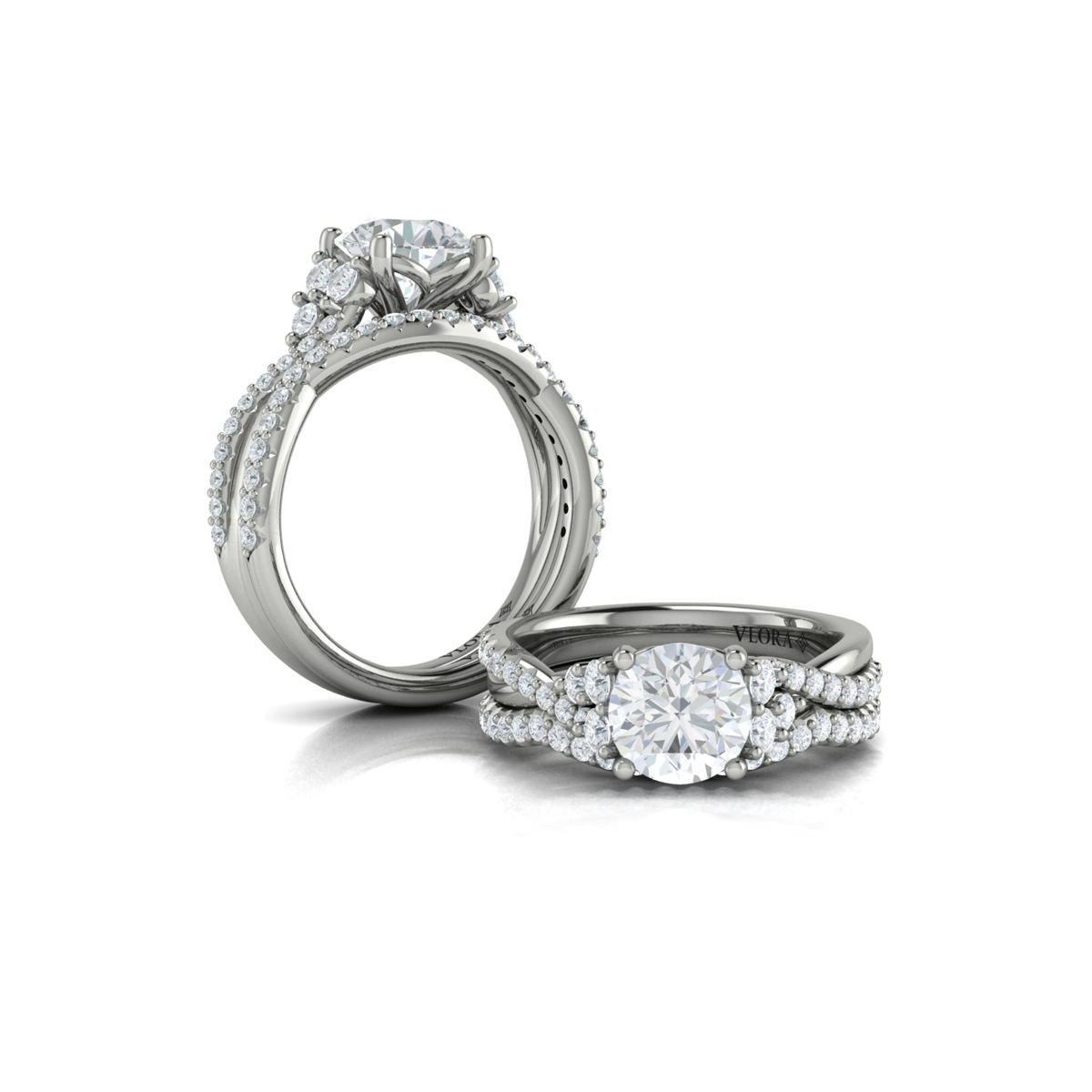 Entwined Round Engagement Ring