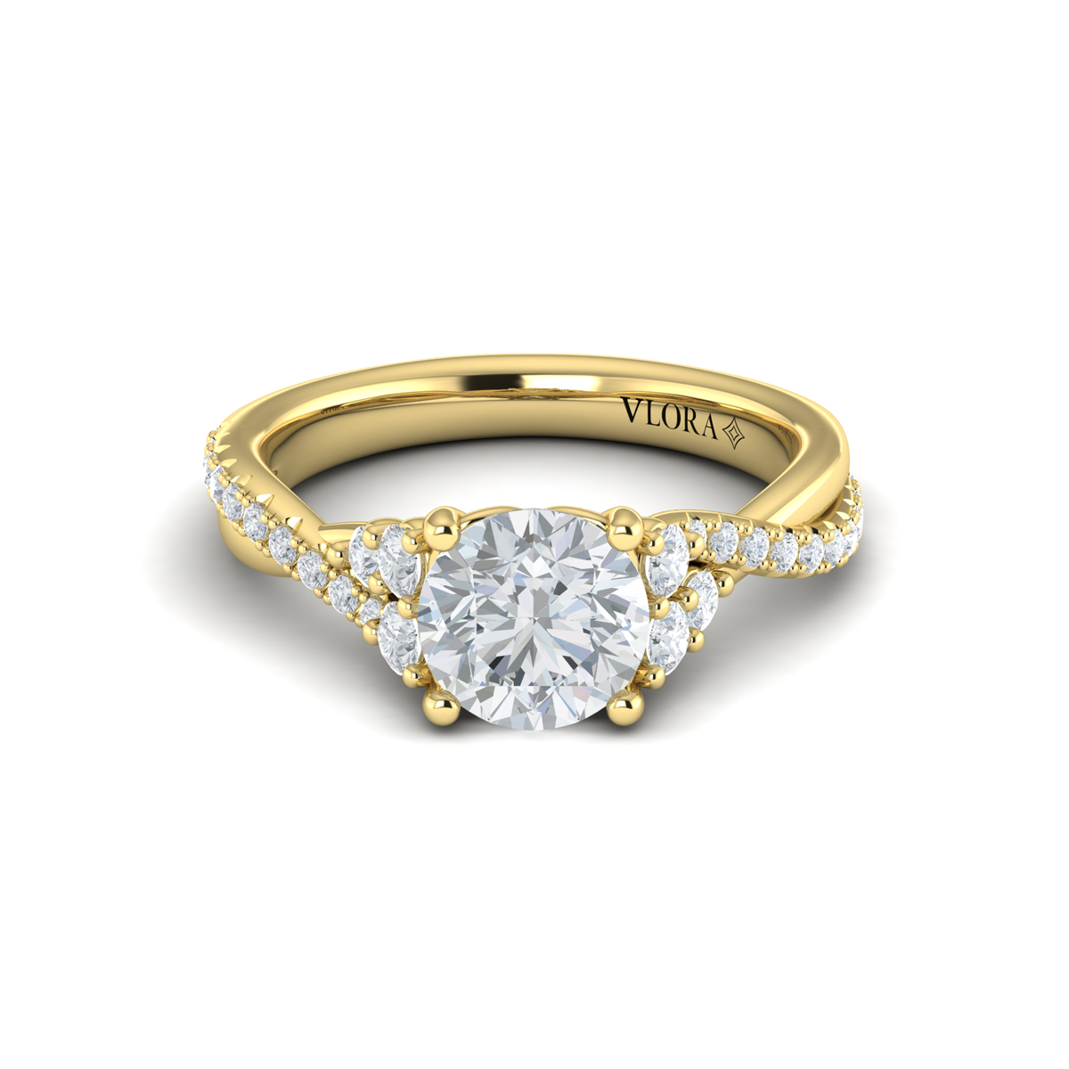 Entwined Round Engagement Ring