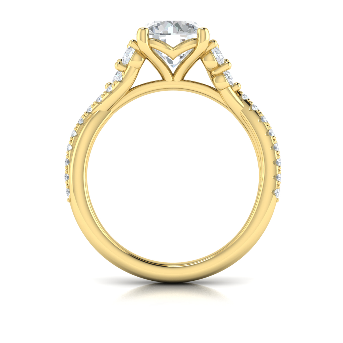 Entwined Round Engagement Ring