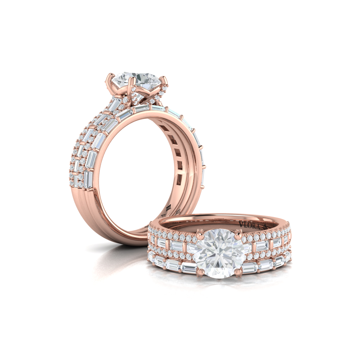 Grand Cathedral Round Diamond Engagement Ring