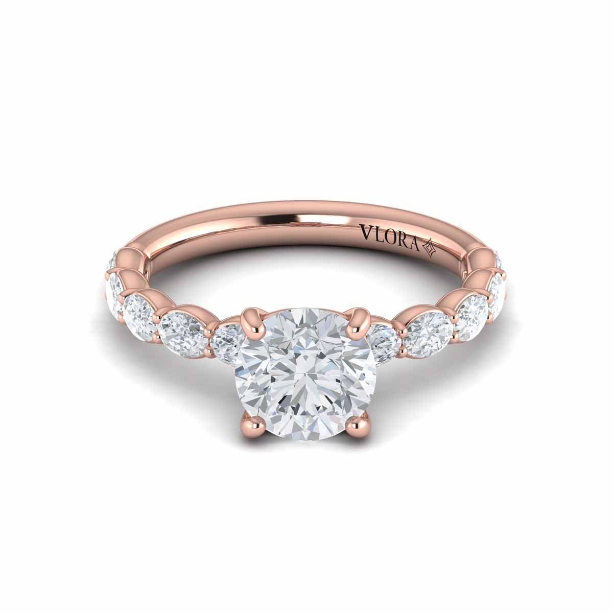 Graceful Round Diamond Engagement Ring