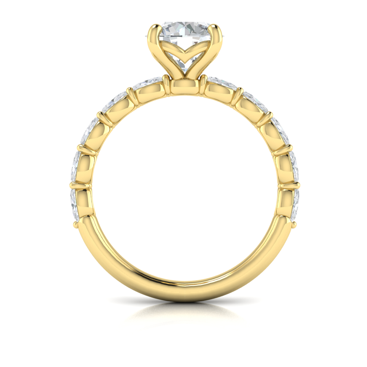 Graceful Round Diamond Engagement Ring