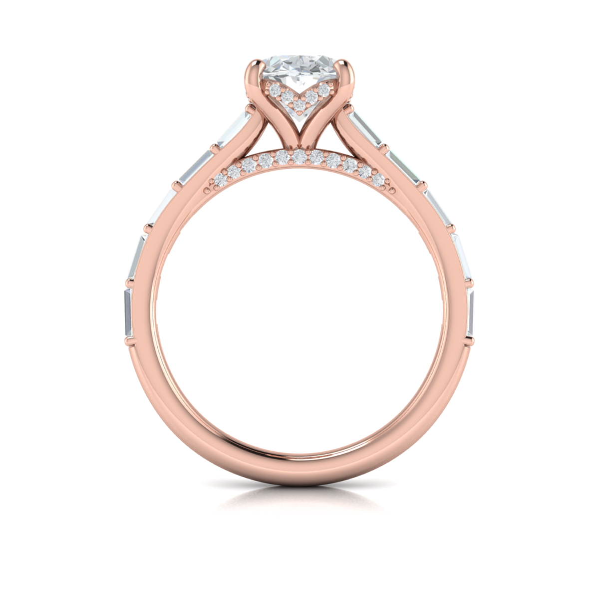Serenity Oval Hidden Halo Engagement Ring