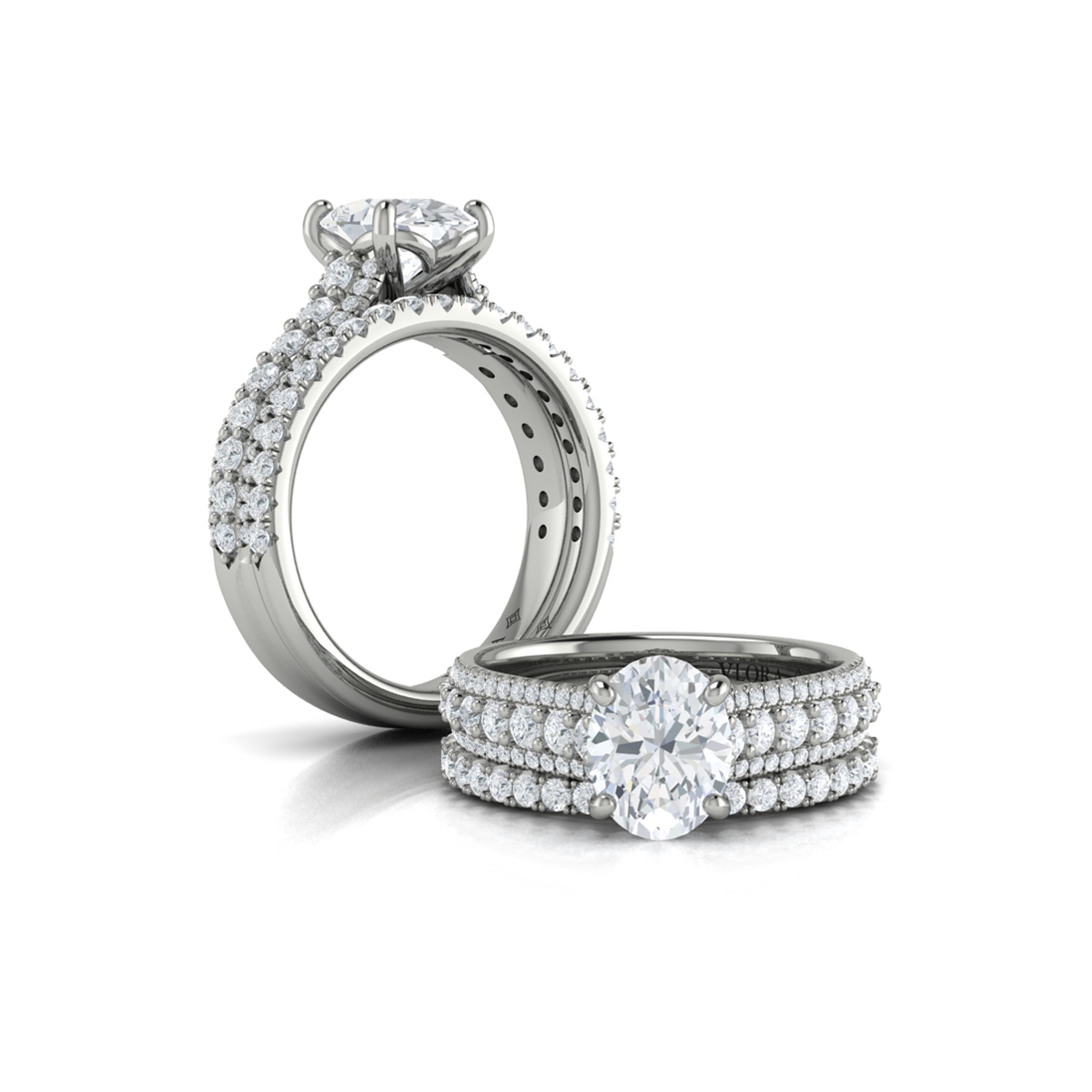 Bold Cathedral Oval Engagement Ring