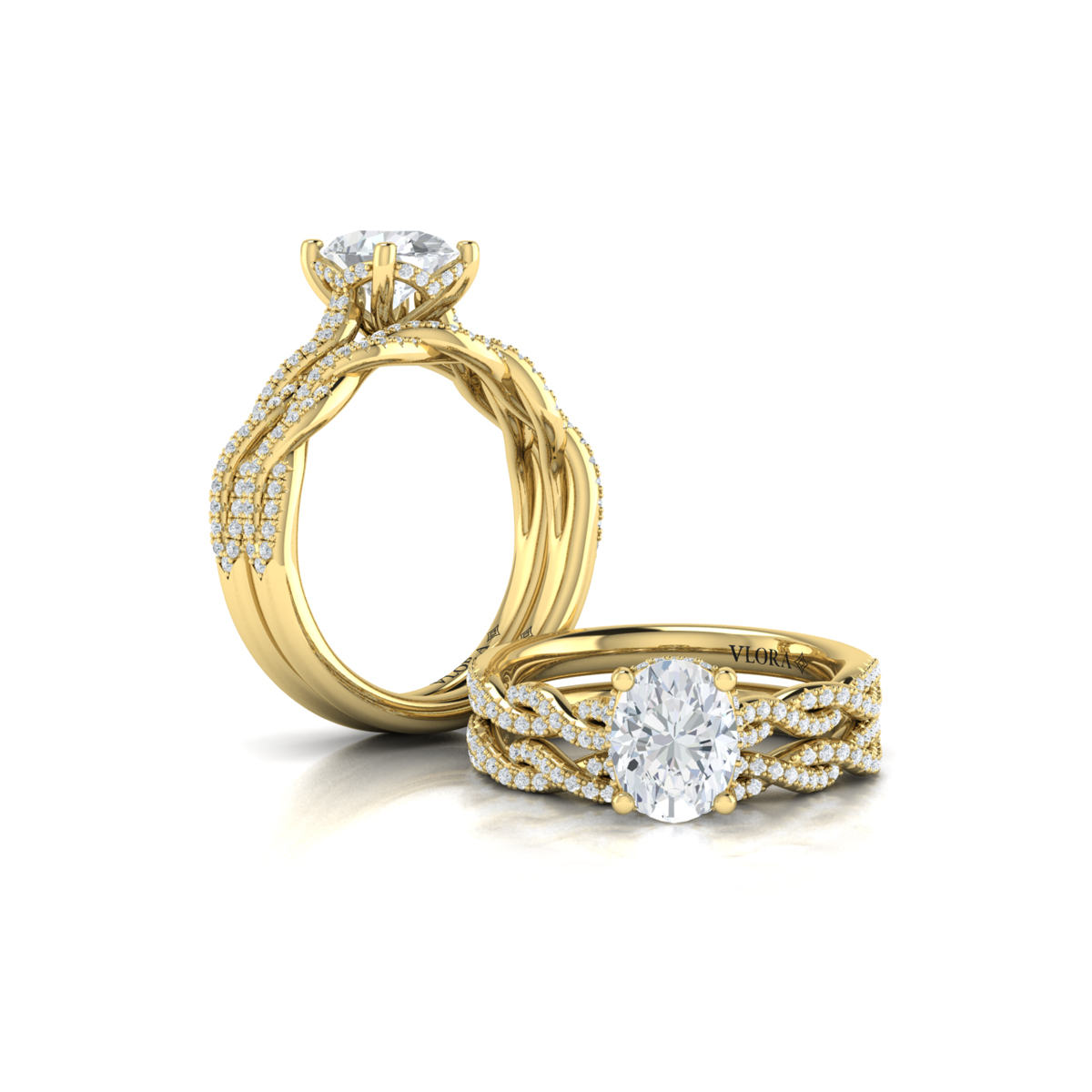Splendid Cathedral Split Shank Oval Engagement Ring
