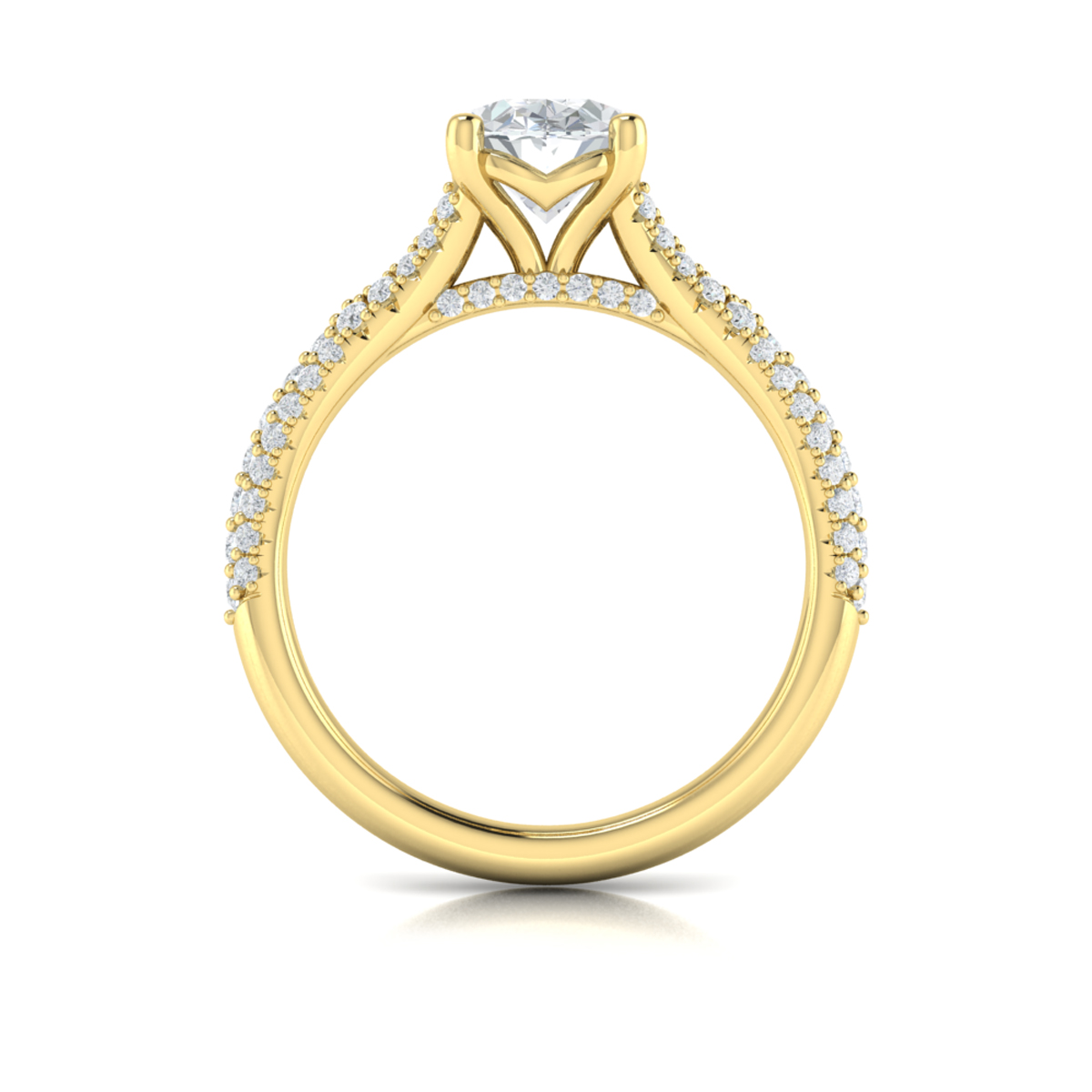 Splendid Cathedral Split Shank Oval Engagement Ring