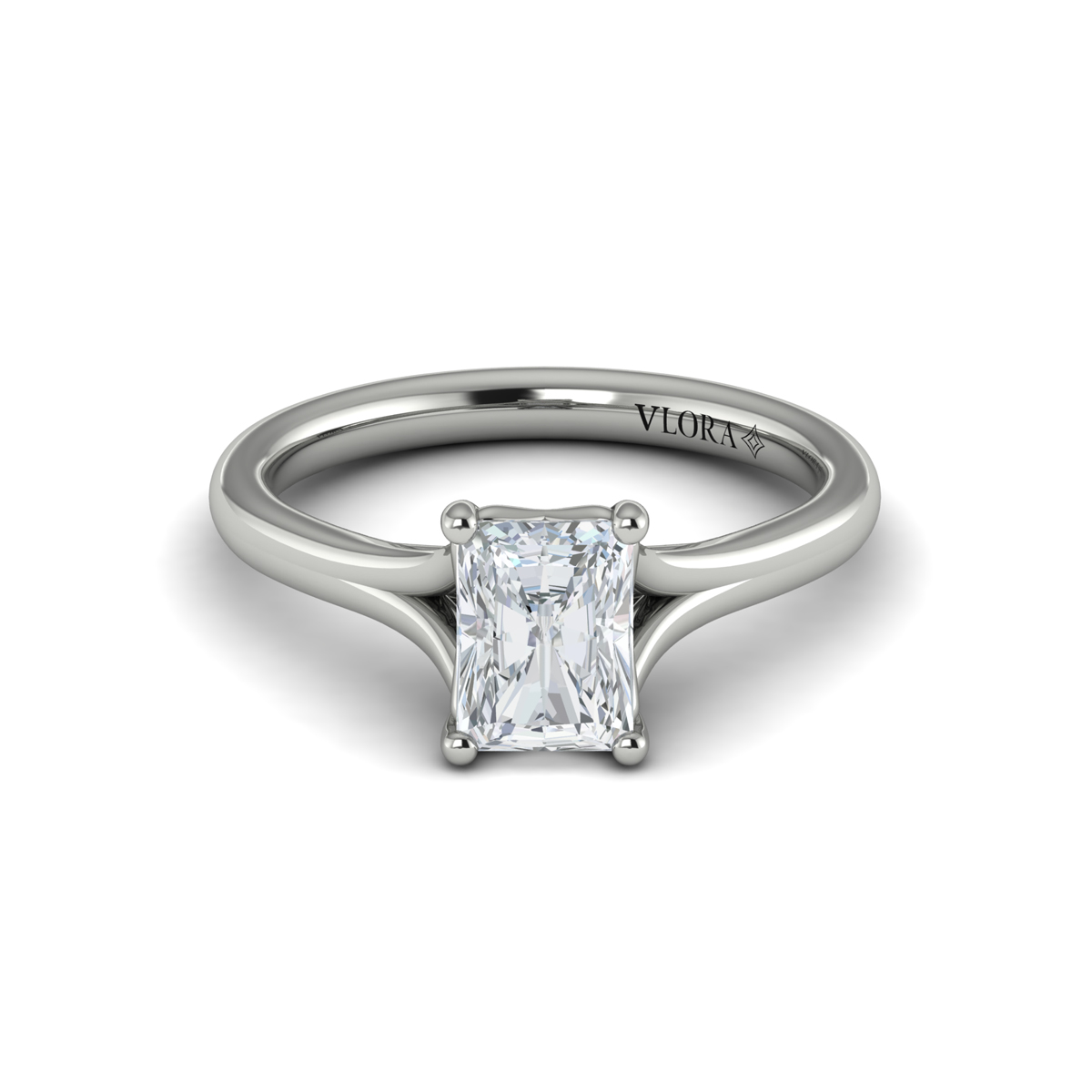 Solitaire Emerald Cut Engagement Ring