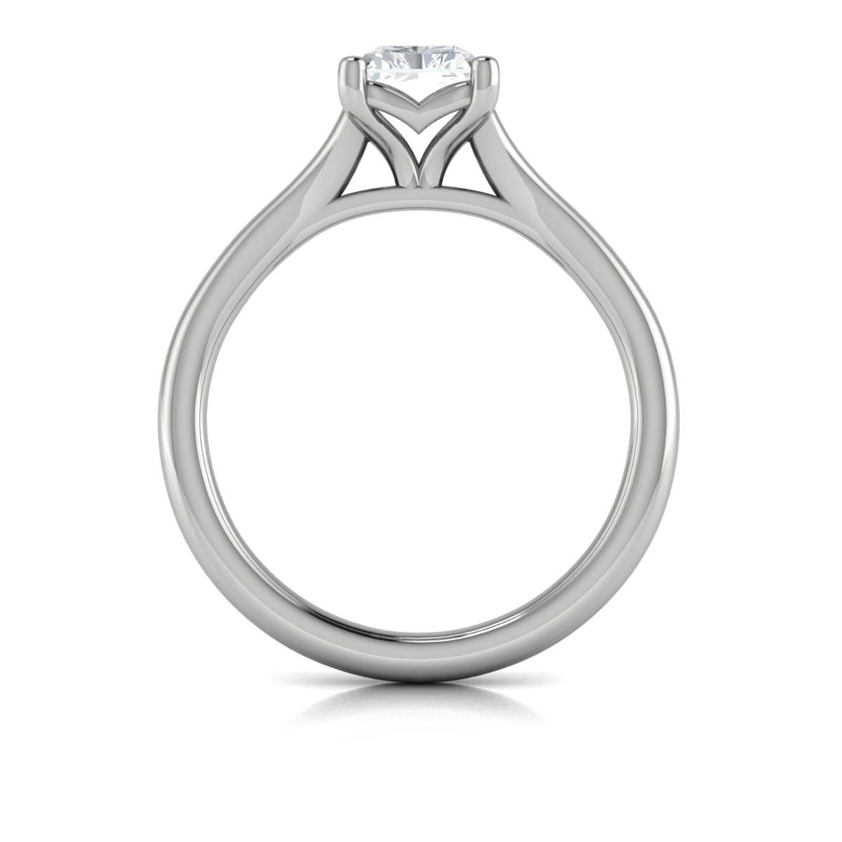Solitaire Emerald Cut Engagement Ring