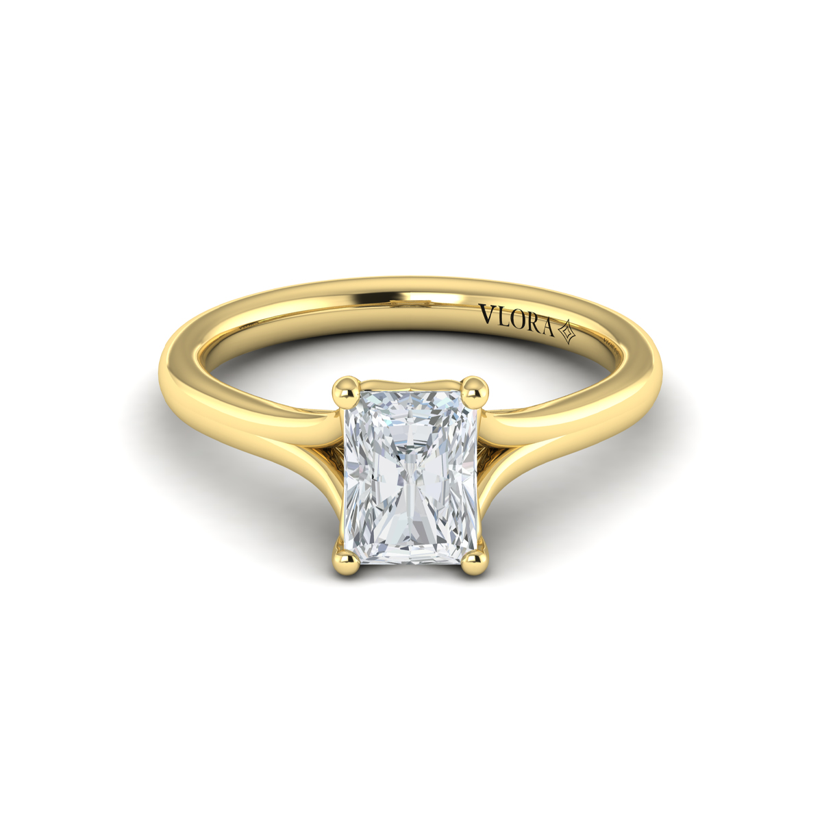 Solitaire Emerald Cut Engagement Ring
