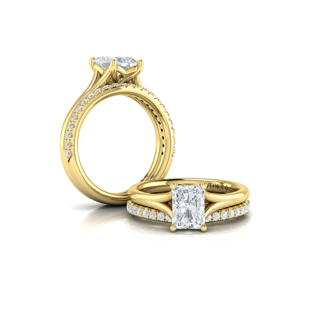 Solitaire Emerald Cut Engagement Ring