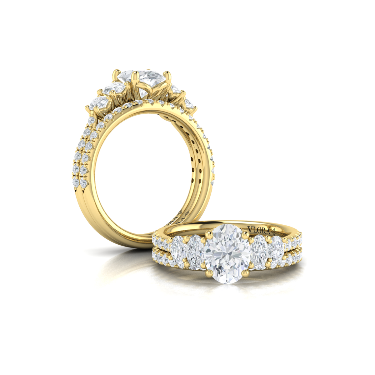 Quintet Oval Engagement Ring