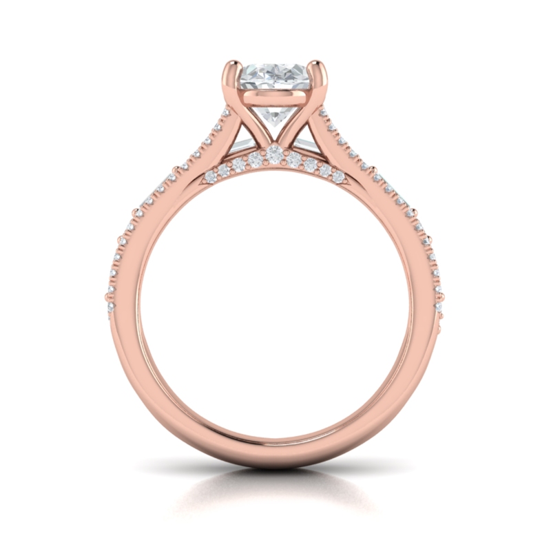 Triple Band Oval Engagement Ring