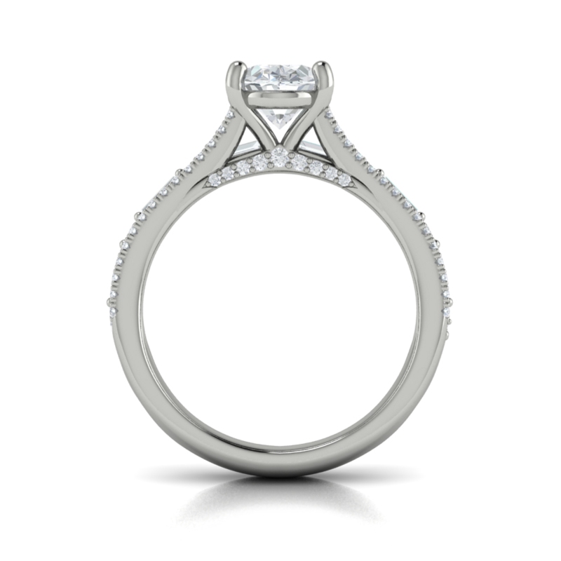 Triple Band Oval Engagement Ring