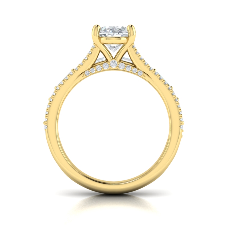 Triple Band Oval Engagement Ring