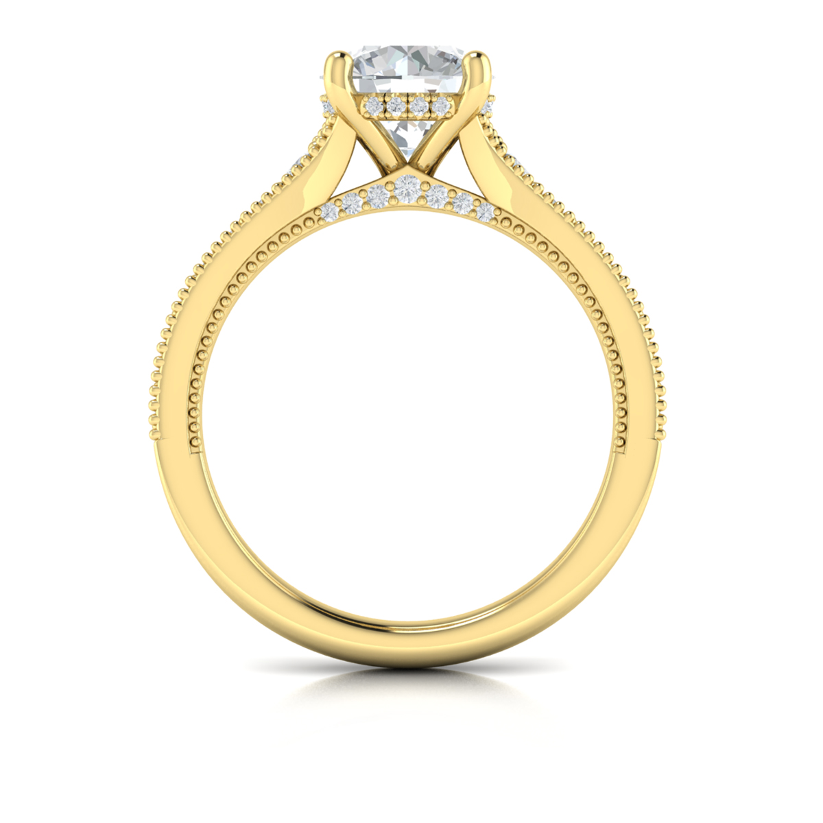 Intricate Hidden Halo Engagement Ring