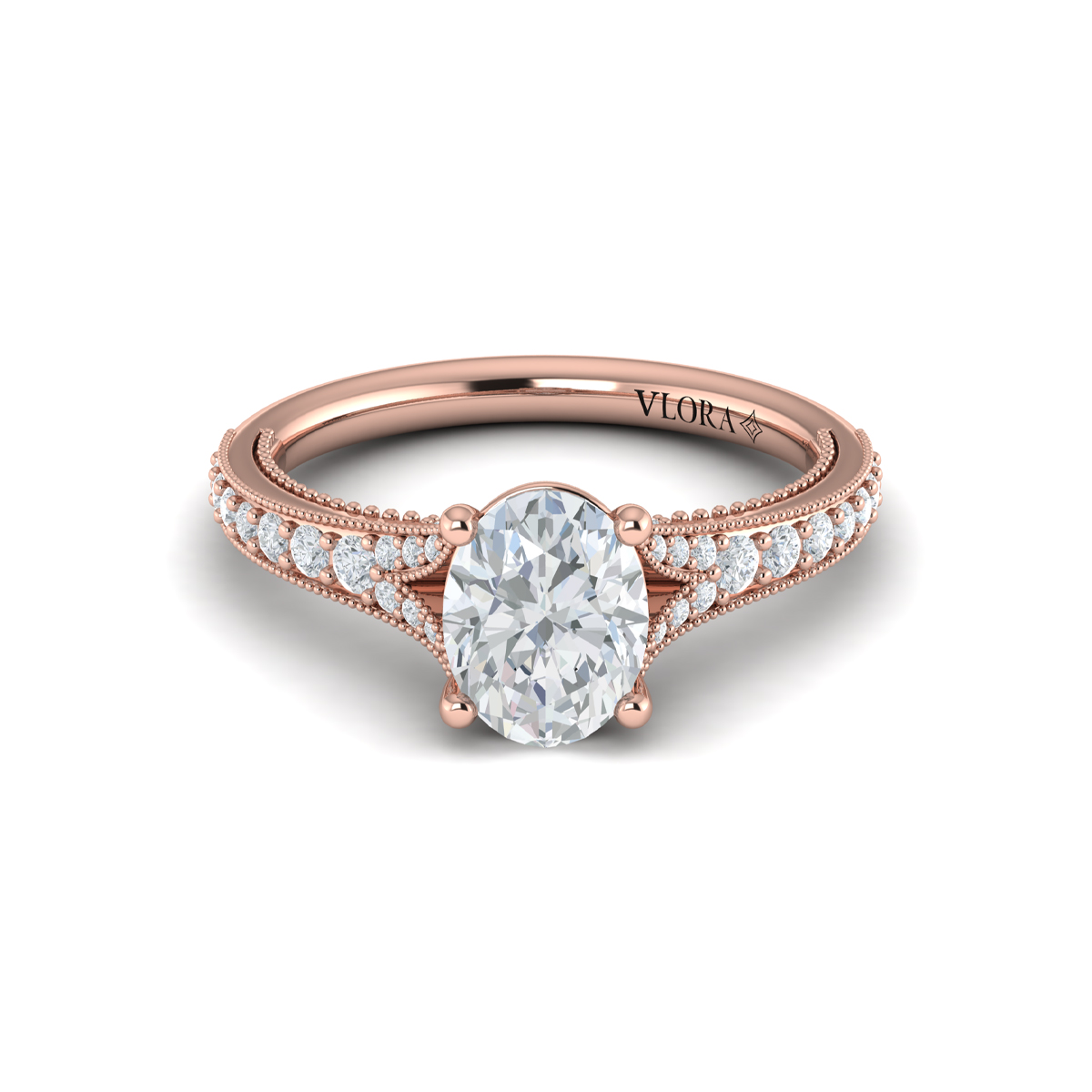 Vlora Classic, Modern Vintage, Split Shank Engagement Ring