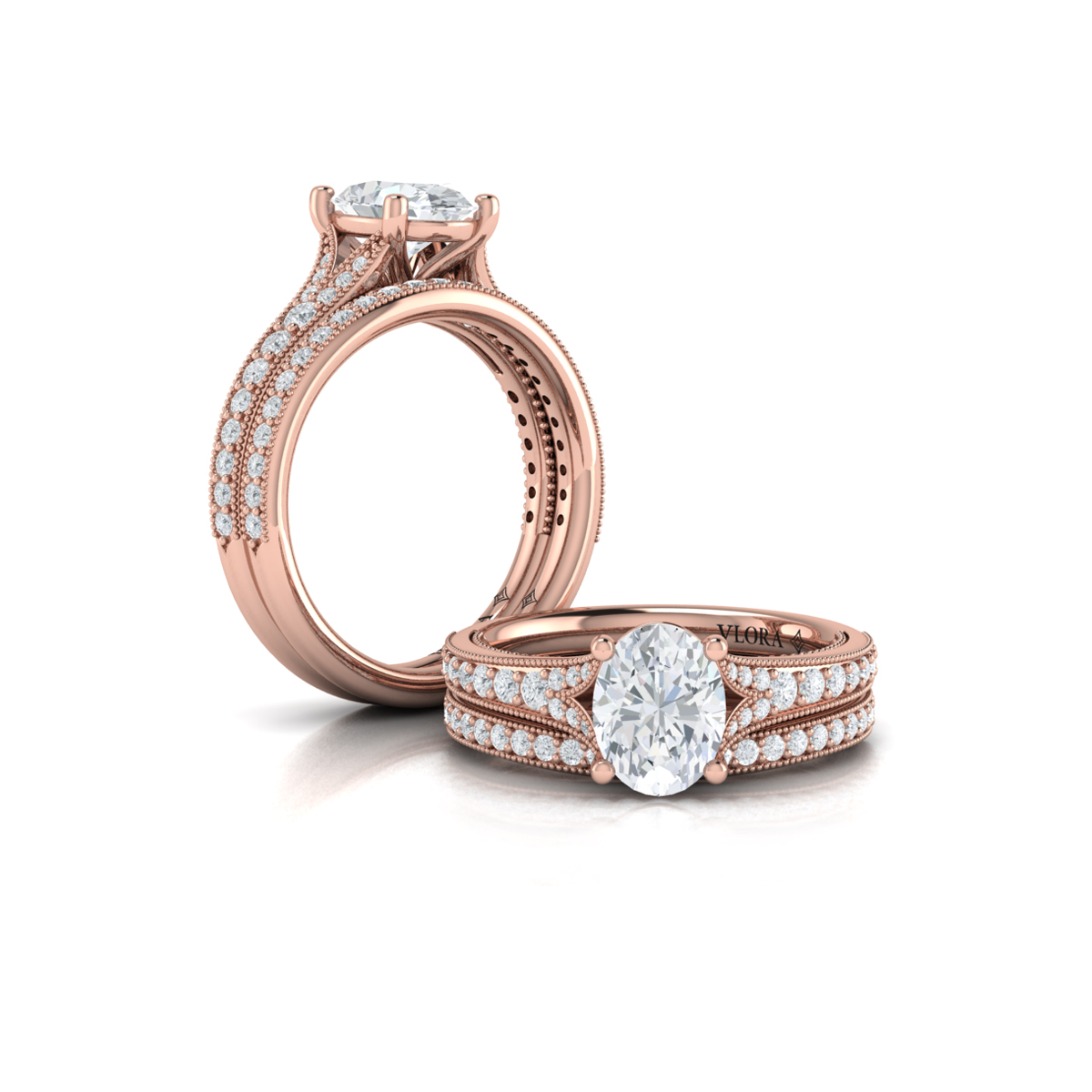 Vlora Classic, Modern Vintage, Split Shank Engagement Ring