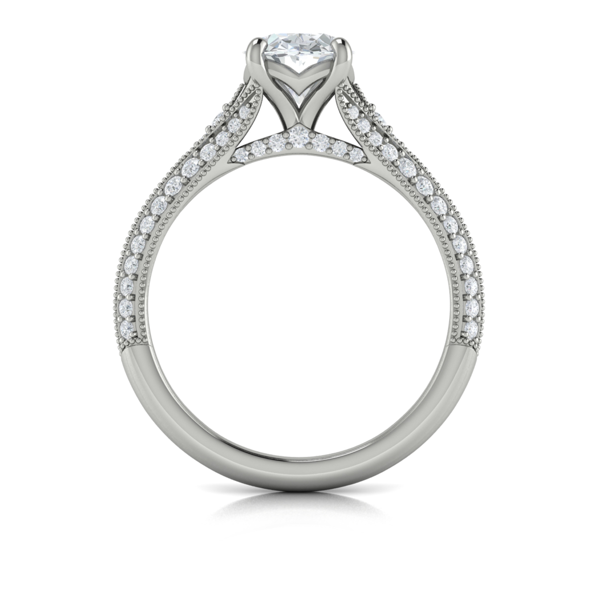 Vintage Splendor Oval Split Shank Engagement Ring
