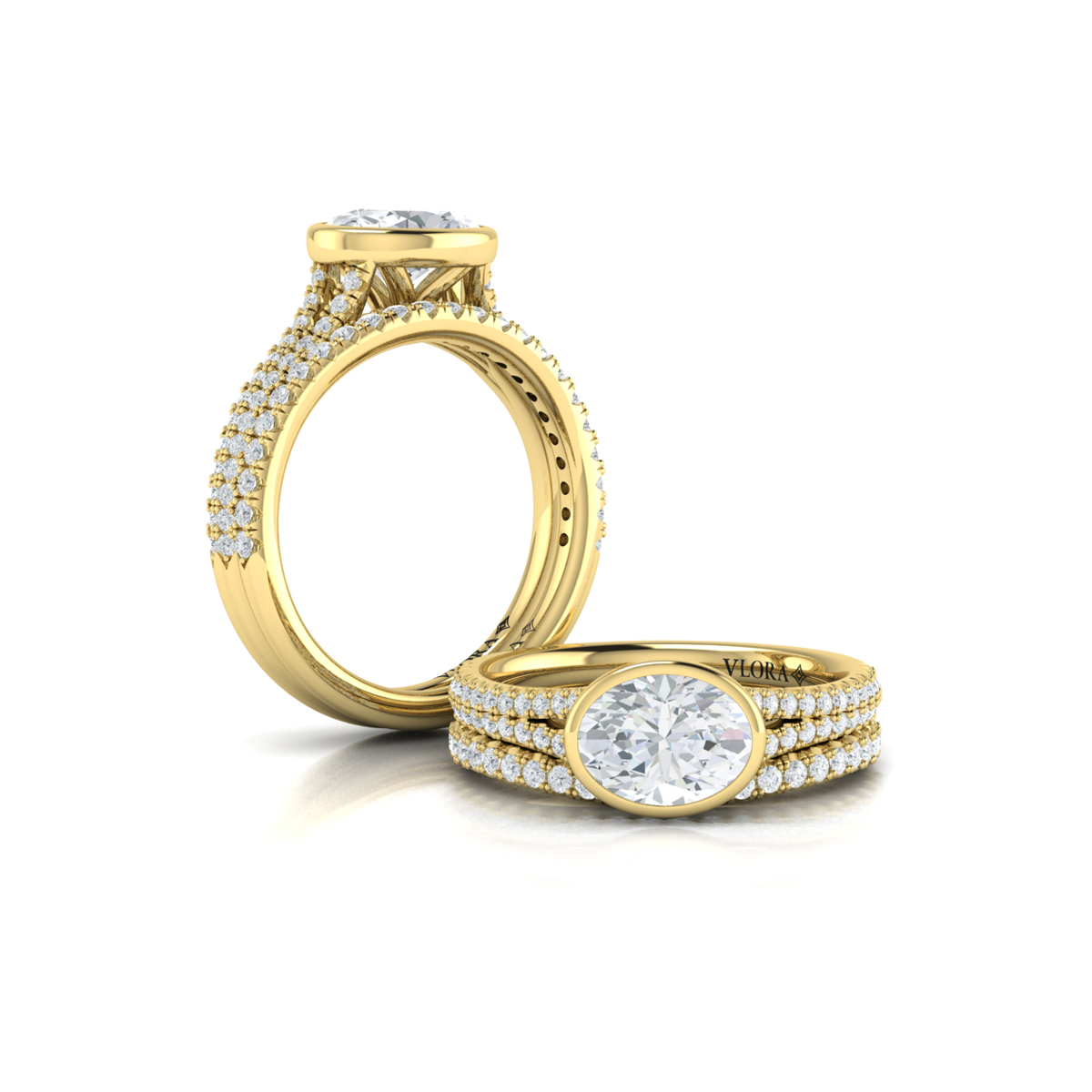 Horizon Oval Bezel Engagement Ring