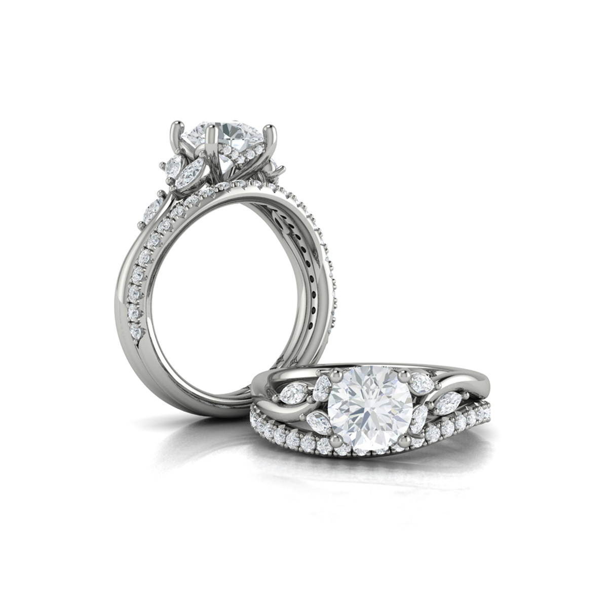 Flora Hidden Halo Engagement Ring